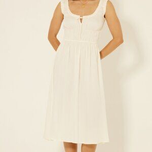 White Boho Midi Dress